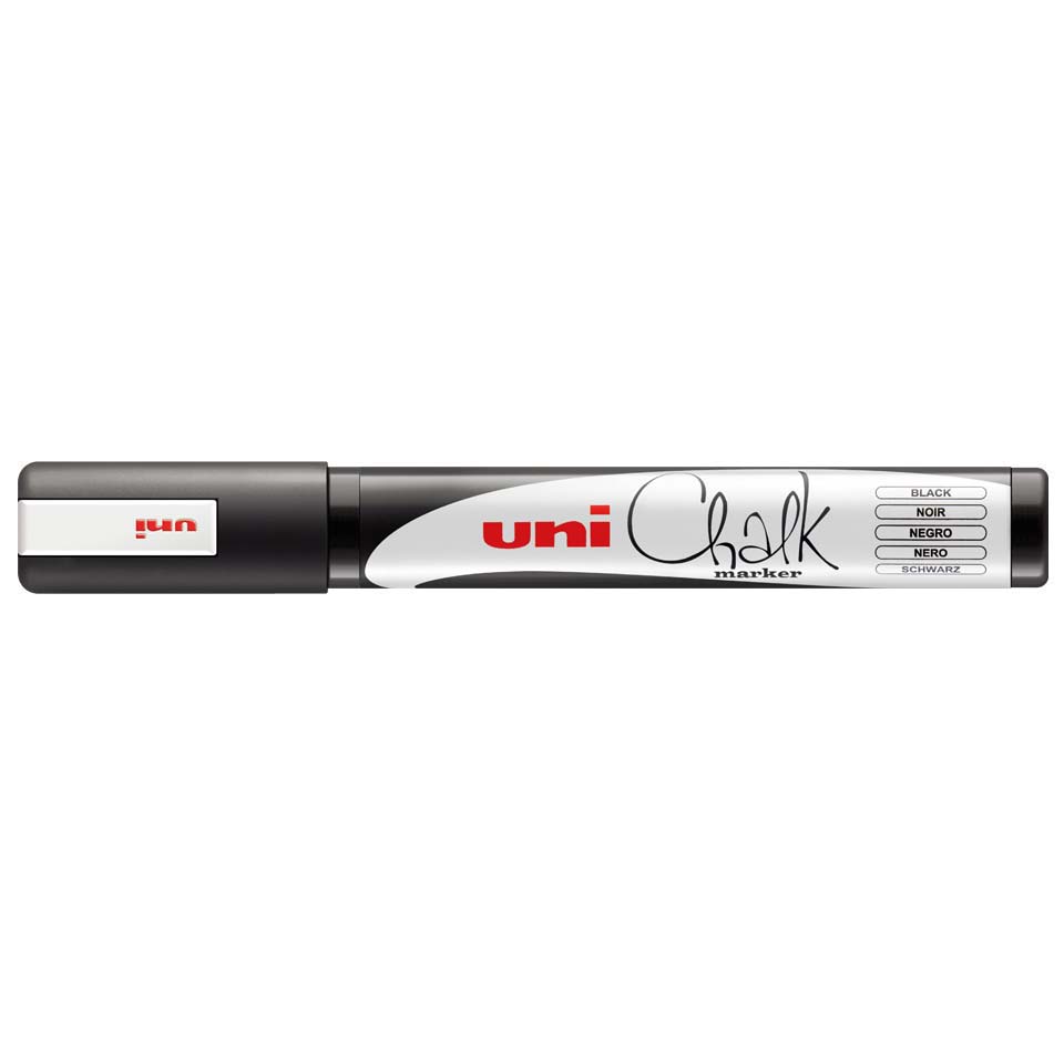 Uni-Ball Chalk Marker Black Board Pen PWE-5M Handy Wallet of 4 Assorted Colours 