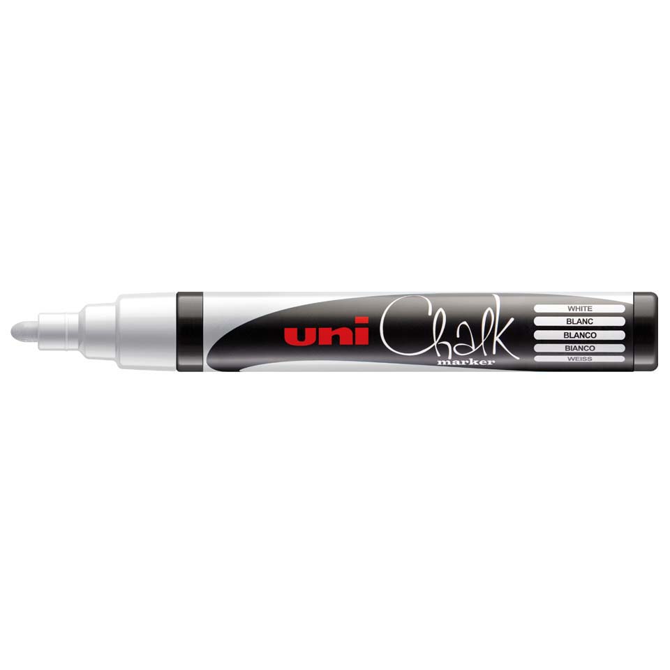 uni-ball Uni Chalk Marker, PWE-17K Extra-Broad, White