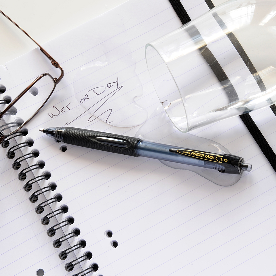 thumbnail image 2 of Uni-Ball Power Tank SN-220 Ballpoint Pen – 1.0mm, Black Ink, White Barrel, Retractable 2 of 4