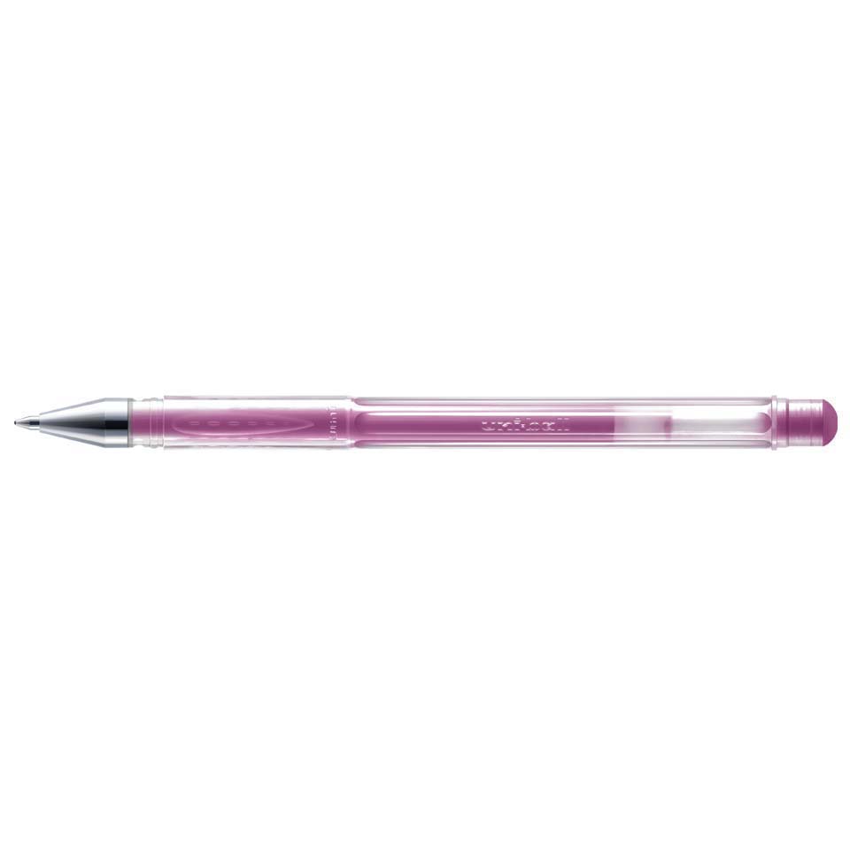 5 Pens Pack Uni-Ball Signo Noble Metal 0.8mm Roller ball pen Pink smooth 