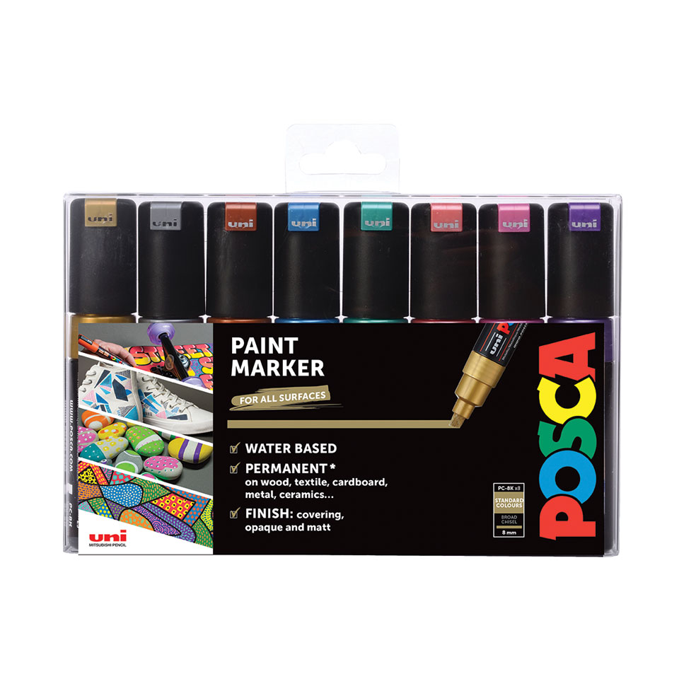 uni POSCA Broad Chisel Tip Water Based Paint marker PC-8K - uni-ball