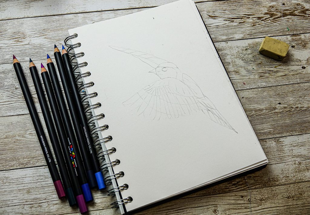 Create tonal drawings with POSCA pencil draw your outline