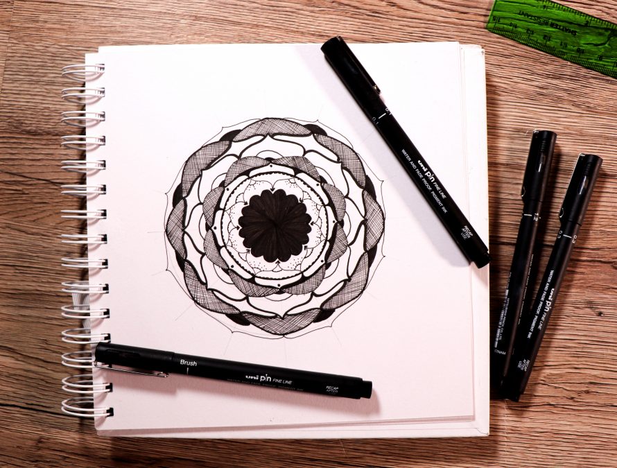 Make a rosette-style mandala with PIN pens