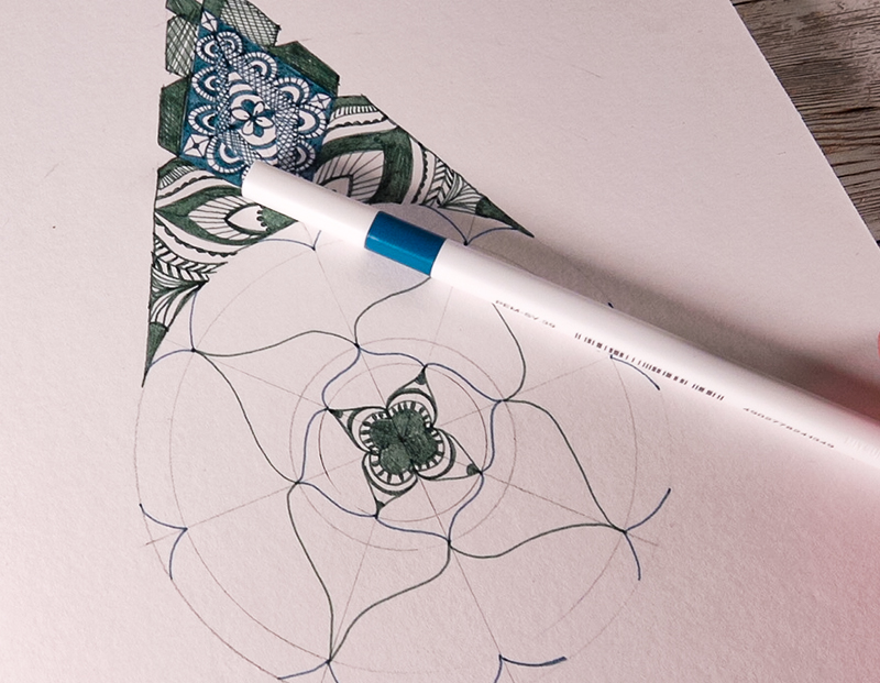 Make ornate drawings with fineliners