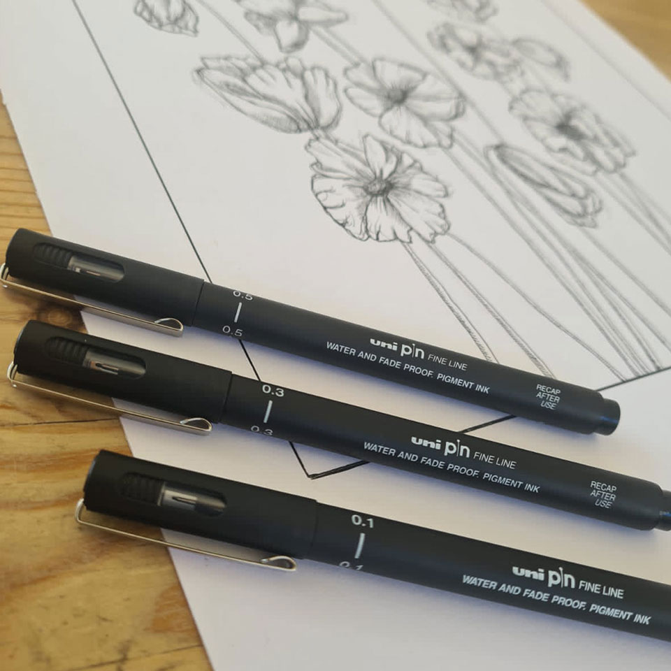 Uni-ball Creative Strokes 8 piece Uni-pin fineliner drawing pens, assorted  colours - uni-ball