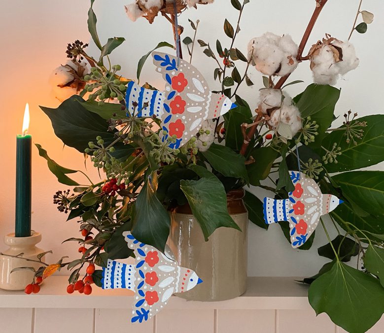 Sustainable Xmas with Becki Clark: Posca Dove Decorations
