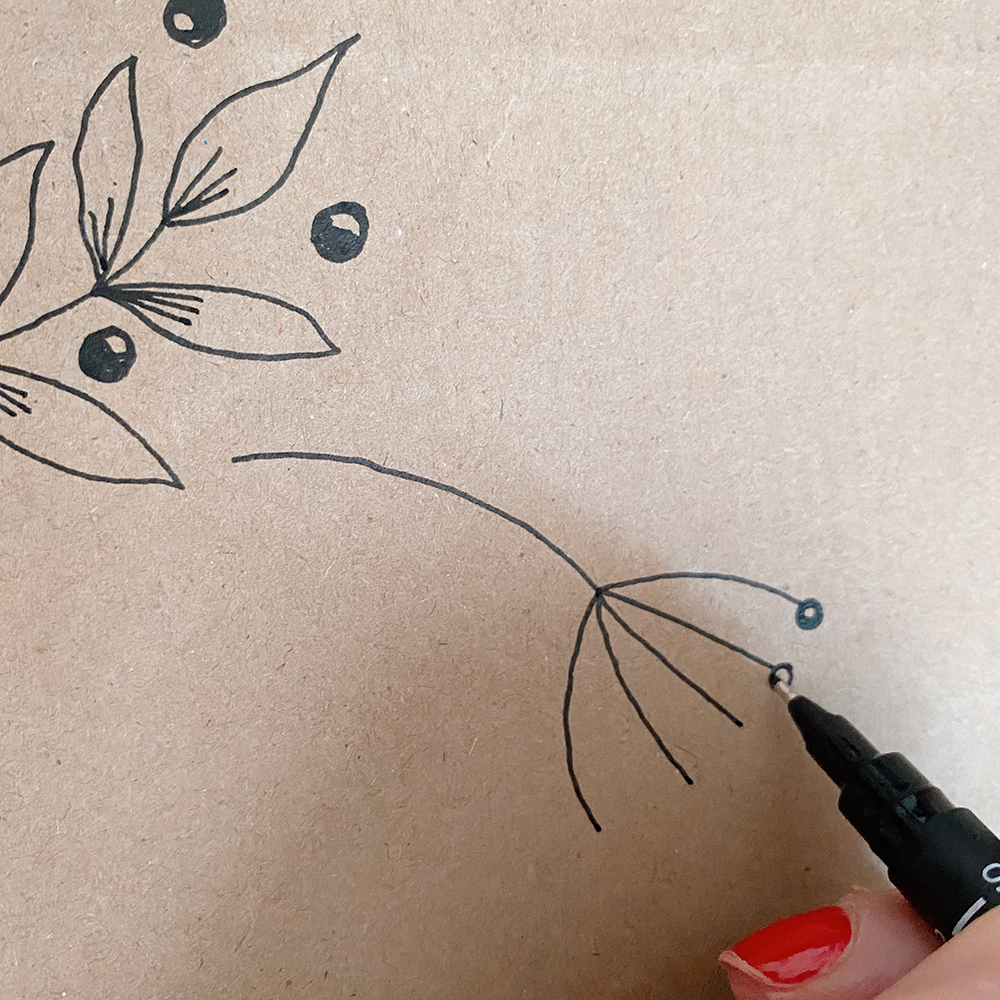 Draw a seed head with uni-PIN pens