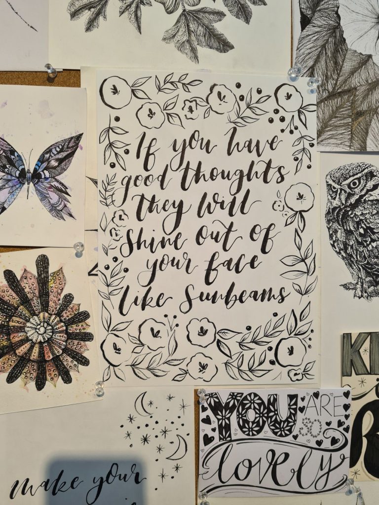 Live brush drawing and lettering at the London Stationery SHow