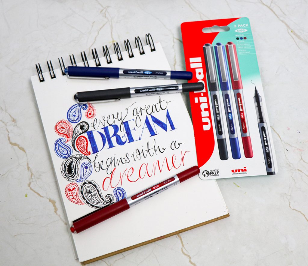 Set affirmations with uni-ball pens