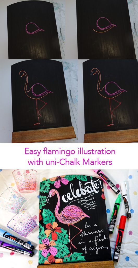 Easy flamingo illustration guide