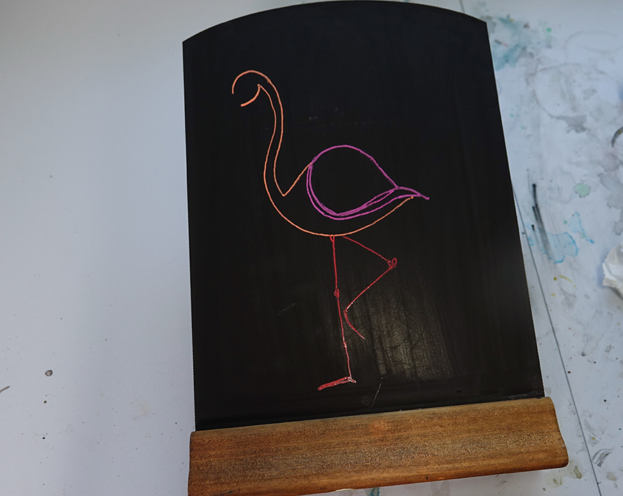 easy flamingo drawing