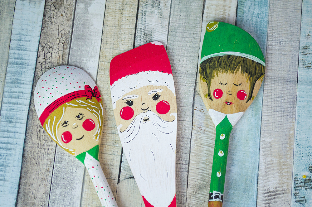 Christmas wooden characters
